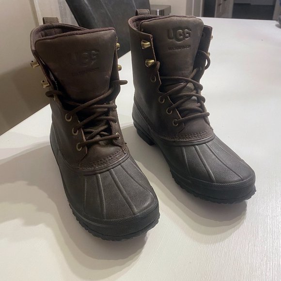 Ugg Australia Men's Rain Boot Stout Brown Yucca Waterproof 1015382‎ Size 9 - Picture 1 of 10